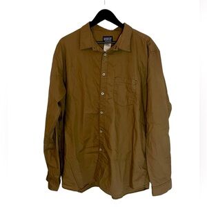 Patagonia Long Sleeve Shirt XXL Brown Men's Front Chest Pocket